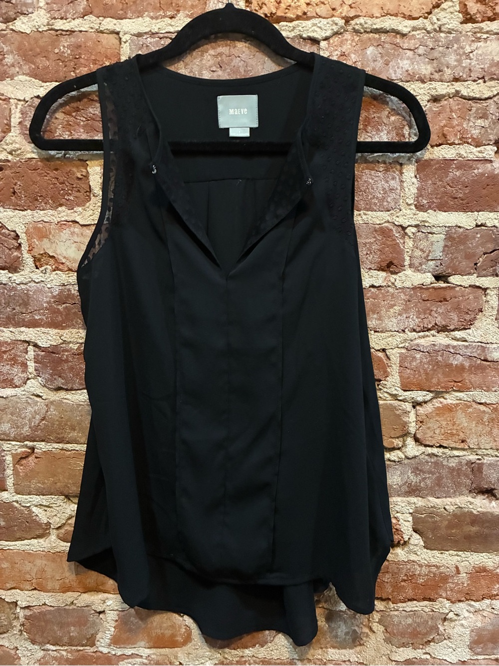 Maeve Black Sleeveless V-Neck Camisole